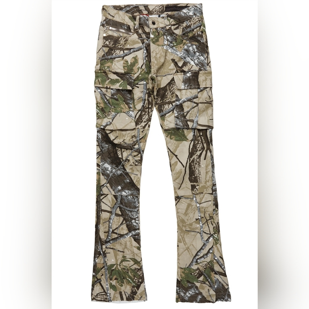 Merrik Tree Camo Stacked Flare Jean